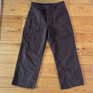 Just Black Denim - Chocolate Trousers with raw hem leg